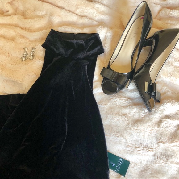 Ralph Lauren Black Velvet Dress 💄 NWT - Picture 2 of 7